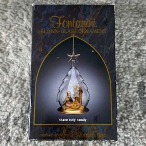Fontanini Blown Glass Flight Into Egypt 56182 Mary Joseph Jesus Nativity